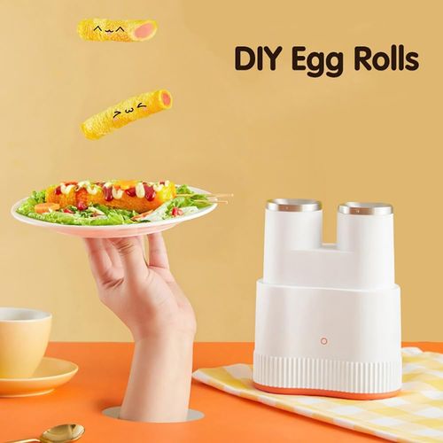 Electric Double-Tube Egg Roll Machine, Electric Egg Roll Machine, Multi-Function Sausage and Egg Roll Machine, Suitable for Family Breakfast