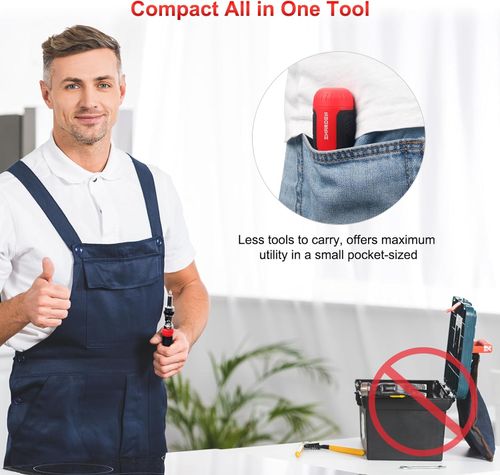 SHAR Ratcheting Screwdriver 13-in-1 Multibit Screwdriver All in One Screwdriver Set with Phillips, Flat Head, Torx Security, Hex, Robertson, 180 Degree Pivoting Adjustable Angled Screw Driver Set