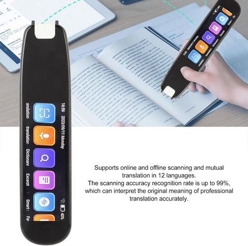 Translation Scanning Pen, WiFi Smart Translation Pen Support 131 Languages Online Voice Translation, Dictionary Recording Scan Reader Pen for Language Learners Business Travel (Black)