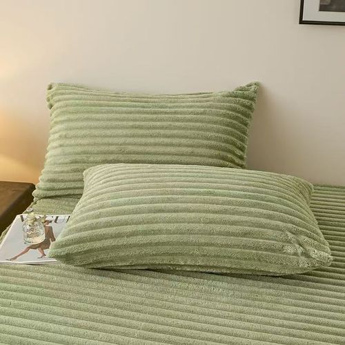 Striped fleece pillowcase multi-functional nap sofa cushion car pillowcase Fale fleece air conditioner pillowcase
