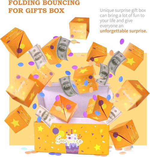 Dxiocli Pop Up Surprise Gift Box with 3D Birthday Card - Explosion Cash Gift Box for Women, Men, Girls, Boys