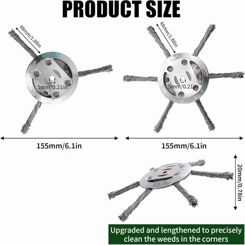 Intellectp Trimmer, Universal Steel Wire Trimmer Head, Indestructible Trimmer Head, Steel Wire Cutter Trimmer Head, 6 Inch Steel Wire Weed Eater Blade, Unbreakable Wired Trimmer Blade