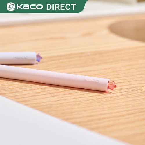 Kaco FIRST Gel Pens Cute Stationery Black Ink, 0.7 mm Medium Point, Aesthetic Cute Star Pens for Journaling (3 Bright Colors)