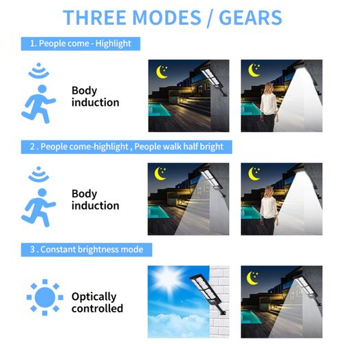 Kifflux Solar Lights Outdoor Waterproof - 7000K Solar Street Lights Outdoor, Wide Angle Flood Light Motion Sensor, LED Powered Parking Lot Light with Dusk to Dawn for Outside