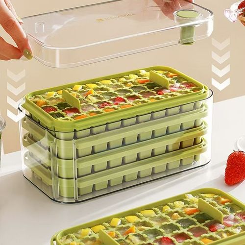 50 cells Ice Cube Mold Set,Multifunctional Ice Making Model,Food Grade Material - Frozen Baby Vegetable Puree &Mashed Potatoes Making,Ice Cubes for Cocktails,Whiskey, Soda