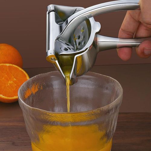 Lemon Squeezer, Aluminum Juice Press, Manual Juicer Citrus Lime Orange Fruit Squeezer, Hand Press Citrus Juicer, Ergonomic Handle Labor-saving Handheld Juice Extractor Maker(COLOR:silver)