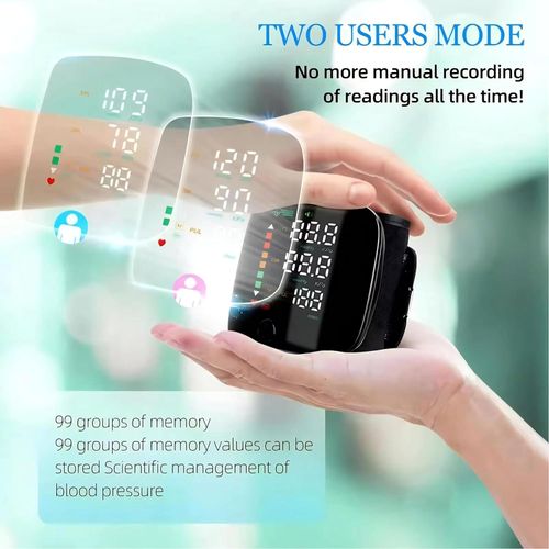 ACCUTRUST Digital Wrist Blood Pressure Monitor with Voice Guidance, LCD Display, Storage Box, 13.5-21.5 cm Adjustable Cuff