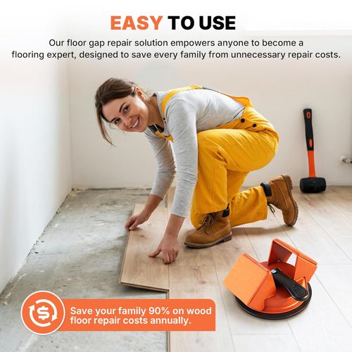 Floor Gap Fixer Tool, Enhanced Suction Cup Repair Kit for Floating Vinyl Plank Fixing Wood Close Gaps, Heavy Duty Iron Grabber for Smooth Surface Tile Installation