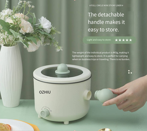 Portable Electric Pot 1.8L with Green Ball Handle for Cookin