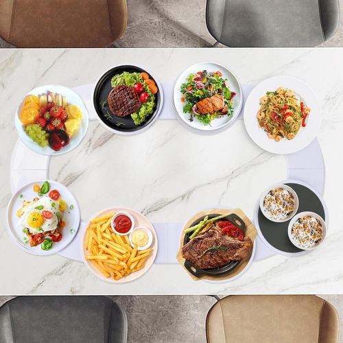Swivel tray for table, swivel platform for long rectangular tables, swivel tray to serve 360°, swivel dish for kitchen, 8 trays