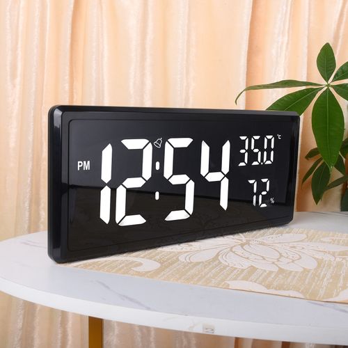 Wall-Mounted Digital Wall Clock Power Off Memory Long Lasting Table Clock for Living Room Bedroom Study Room