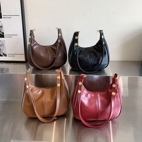 Women Shoulder Bag PU Leather Hobo Bag Vintage Trend Underarm Purse with Adjustable Strap