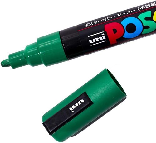 Green Posca Water Based, Non Toxic Paint Pen Marker for Marking Queen Bees Safely with a Green Dot