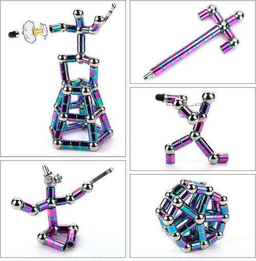 Magnetic Fidget Pen - Multifunctional Decompression Magnet Writing Toy Pen, Gift for 10-15 Year Old Boys Girls, Decompression Magnetic Metal Ballpoint Pen, Multifunctional Magnet Writing Pen (Multi)