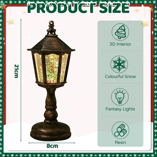 Christmas Snow Globe Lantern - Warm Light Christmas Lantern Snow Globe | Christmas Lantern Winter Snow Globe for Living Room Bedroom Party Favors