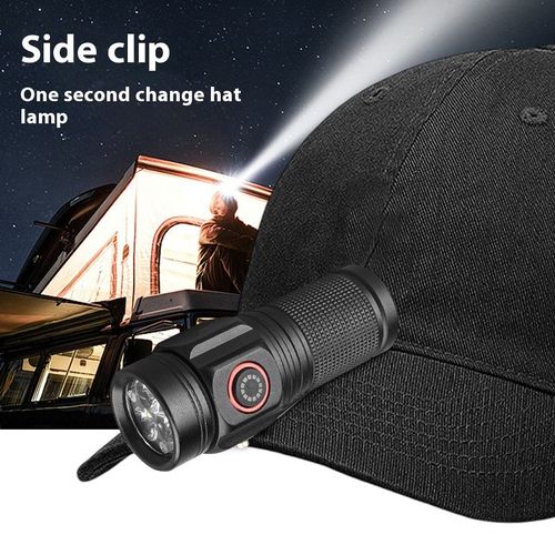USB rechargeable tactical flashlight, mini aluminum LED flashlight with clip, 1000-meter beam distance, waterproof function
