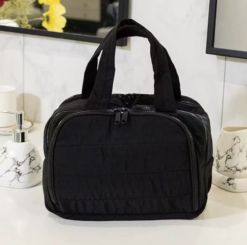 aji Travel Toiletry Bag for Women, Lightweight Large Wide-open Makeup Bag with Luggage Trolley Strap, Water-resistant Multiple Pockets for Accessories,Essentials, Toiletries