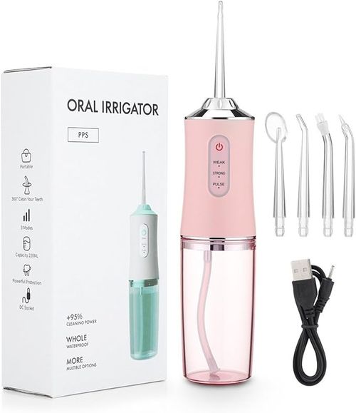 Water-Flosser-Teeth-Cleaner, Rechargeable - Waterproof, Portable Cordless Dental Oral Irrigator, Water flossers for Teeth, 3 Modes 4 Nozzles, for Home and Travel Elegant, Water Flosser for Braces