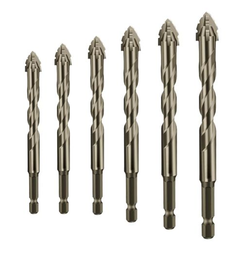 New Four-Flute Sawtooth Eccentric Drill Bit,Titanium-Coated Design Drill Bit, High Hardness Skewed Head Eccentric Drill Bits, Multiple Sizes Drill Bit Set for Wood and Metal
