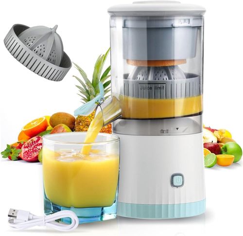 Electric Citrus Juicer, Rechargeable Juicer Machine with USB Cable and Cleaning Brush, Orange Lime Lemon Grapefruit Juicer Squeezer