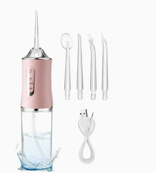 Water-Flosser-Teeth-Cleaner, Rechargeable - Waterproof, Portable Cordless Dental Oral Irrigator, Water flossers for Teeth, 3 Modes 4 Nozzles, for Home and Travel Elegant, Water Flosser for Braces