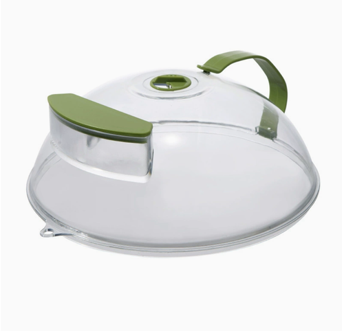 Microwave Cover with Water Steamer, Microwave Splatter Cover, 10 Inch Clear Microwave Cover for Food, Microwave Food Cover with Handle, Food Cover for Microwave Oven, Kitchen Gadgets Accessories White