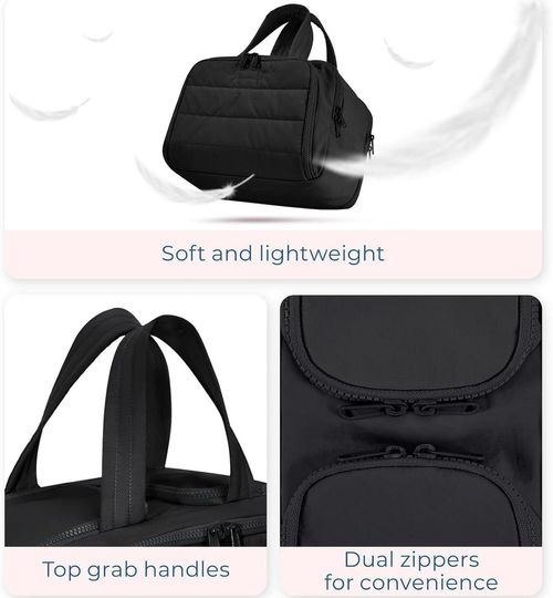 Toiletry Bag, Meonsopoli Large Capacity Storage Bags Wide-Open Travel Cosmetic Bag, Waterproof Portable Pouch Open Flat Toiletry Bags, Dry-and-Wet Separation (Blue)