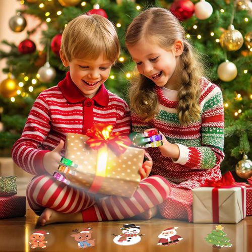 36 Packs Christmas Party Favors Light Up Finger Lights Led Glow Finger Lights Glow in The Dark Toys Bulk for Stocking Stuffers Christmas Santa Gifts Classroom Prizes Goodie Bag Fillers