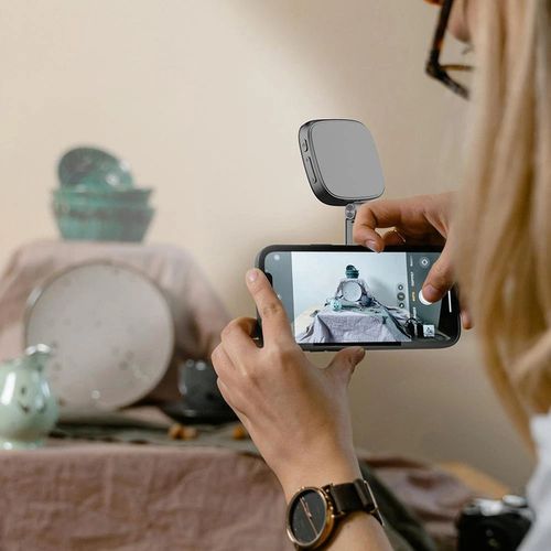 for Small Rig Light for IPhone, Phone Light with A Mirror,Magnetic Selfie Vide^