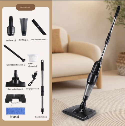 Cordless Stick Wet Dry Vacuum Cleaner with Mop, 8400pa Suction Lightweight Stick Vacuum Mop All in One, 2 Speeds Adjustable, Household Upright Vacuum Cleaner and Mop Combo for Hard Floor Pet