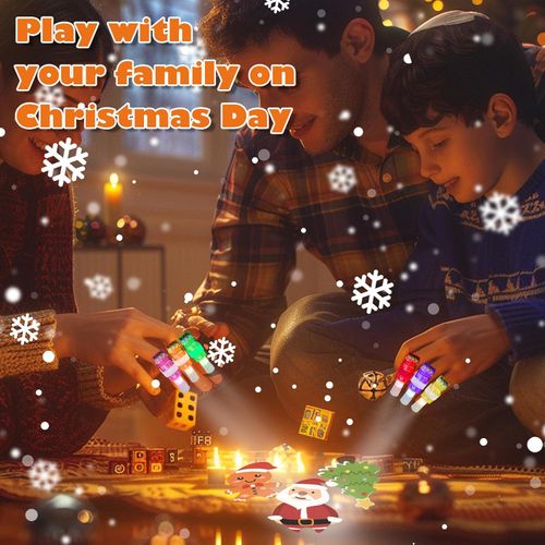 36 Packs Christmas Party Favors Light Up Finger Lights Led Glow Finger Lights Glow in The Dark Toys Bulk for Stocking Stuffers Christmas Santa Gifts Classroom Prizes Goodie Bag Fillers