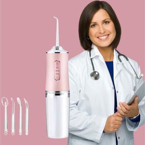 Water-Flosser-Teeth-Cleaner, Rechargeable - Waterproof, Portable Cordless Dental Oral Irrigator, Water flossers for Teeth, 3 Modes 4 Nozzles, for Home and Travel Elegant, Water Flosser for Braces