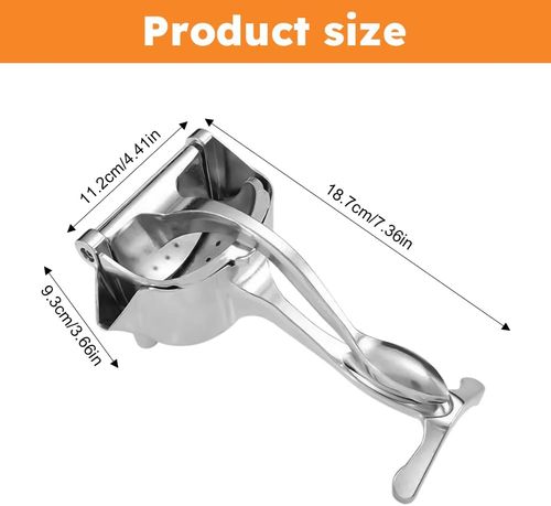 Lemon Squeezer, Aluminum Juice Press, Manual Juicer Citrus Lime Orange Fruit Squeezer, Hand Press Citrus Juicer, Ergonomic Handle Labor-saving Handheld Juice Extractor Maker(COLOR:silver)