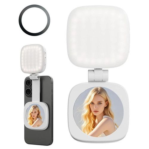 for Small Rig Light for IPhone, Phone Light with A Mirror,Magnetic Selfie Vide^