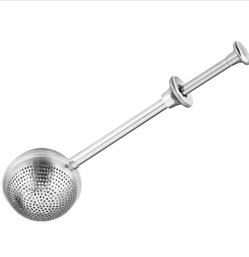 Walbest Flour Duster, 304 Stainless Steel Retractable Sugar Duster Powder Shaker Matcha Powder Spices Sieve Baking Sifter Tool Duster Silver
