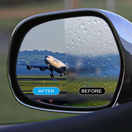 1 set of car rearview mirrors and side window rainproof films - 4 pieces of anti-fog rearview mirrors with rainproof and waterproof nano coating