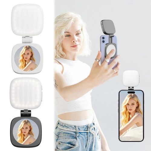for Small Rig Light for IPhone, Phone Light with A Mirror,Magnetic Selfie Vide^