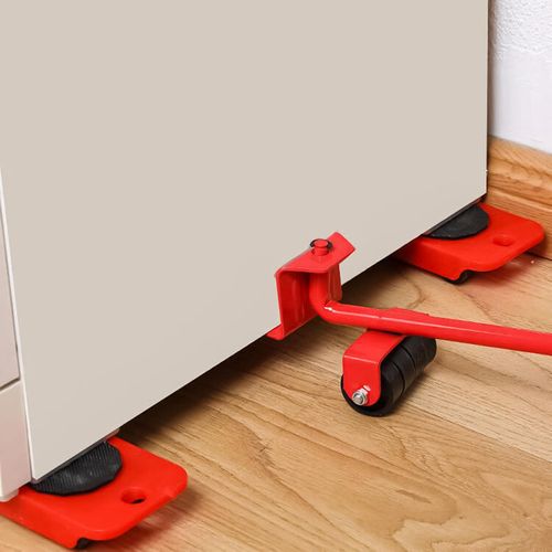 5PCS Furniture Movers Heavy Duty Lifter Tools Sliders Wheels Roller Set with Crowbar 150 KG Capacity for Furniture,Refrigerator, Sofa, Cabinet