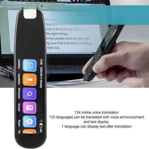 Translation Scanning Pen, WiFi Smart Translation Pen Support 131 Languages Online Voice Translation, Dictionary Recording Scan Reader Pen for Language Learners Business Travel (Black)