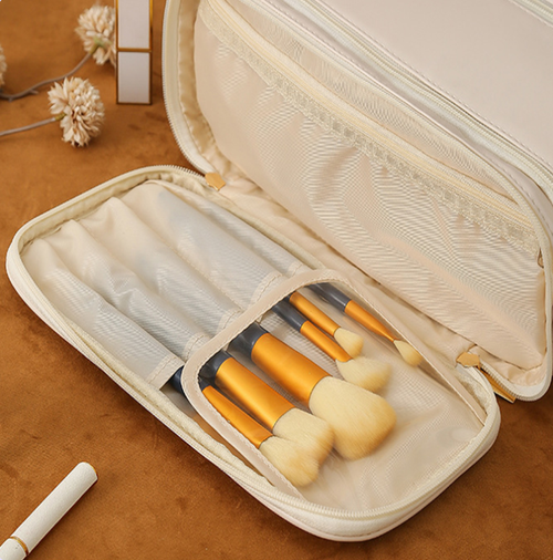 Three-layer Double Zipper U-shaped Cosmetic Bag