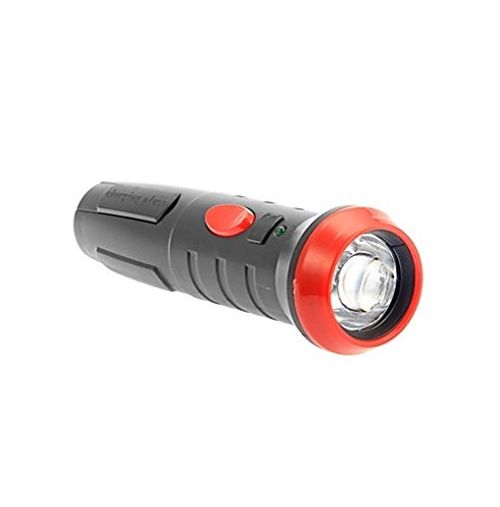 Portable ABS LED flashlight with built-in charging plug, rechargeable 1W flashlight for outdoor and household emergency use.
