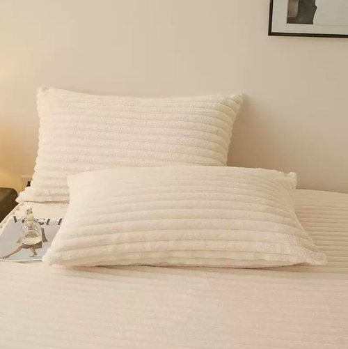 Striped fleece pillowcase multi-functional nap sofa cushion car pillowcase Fale fleece air conditioner pillowcase