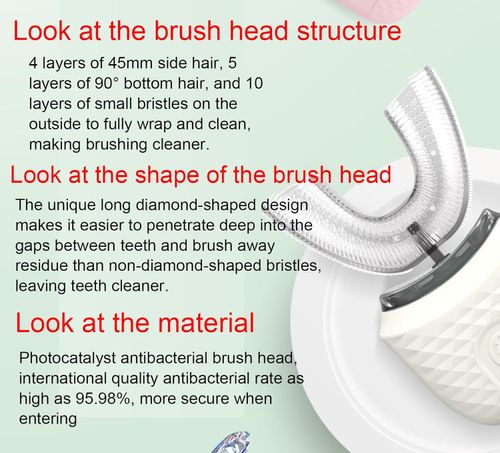 VIDECOR Electric Toothbrush, U Shaped Automatic Toothbrush for Adults 360° Whole Mouth Toothbrush Whitening Wireless Charging IPX7 Waterproof,C