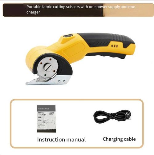 Cardboard Cutter Electric Box Cutter, Cordless Electric Scissors Carpet Cutter Tool with Rechargeable & Safety Lock, Rotary Blade for Recycling Cutting Leather, Blanket, Gifts for Men Adult Crafter