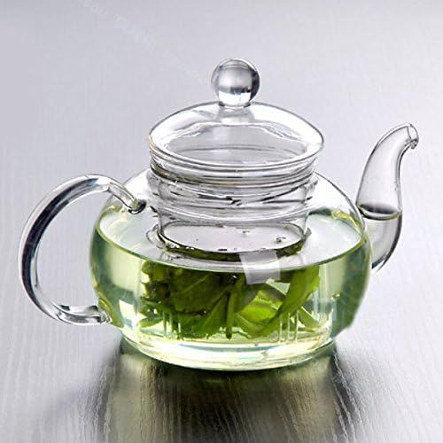 Heat Resistant Bottle Flowers Glass Teapot, Loose Leaf Tea Pot with Infuser and Lid, Perfecr for Mother's day, Thanksgiving, Chirsmas, Birthday Gift
