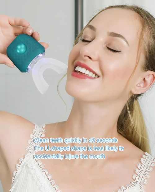 VIDECOR Electric Toothbrush, U Shaped Automatic Toothbrush for Adults 360° Whole Mouth Toothbrush Whitening Wireless Charging IPX7 Waterproof,C