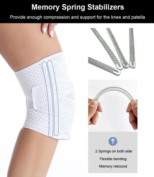 Knee Brace for Women Men Knee Braces for Knee Pain, Adjustable Compression Sleeve Knee Brace for Meniscus Tear with Side Stabilizers (Black, Medium)