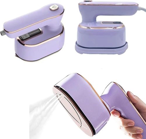 Travel Steamer Iron for Clothes, 1000W handheld size portable Steamer Support Dry and Wet Ironing 180° small hand garment electric steam ironing machine for dress shirt travel (PURPLE)