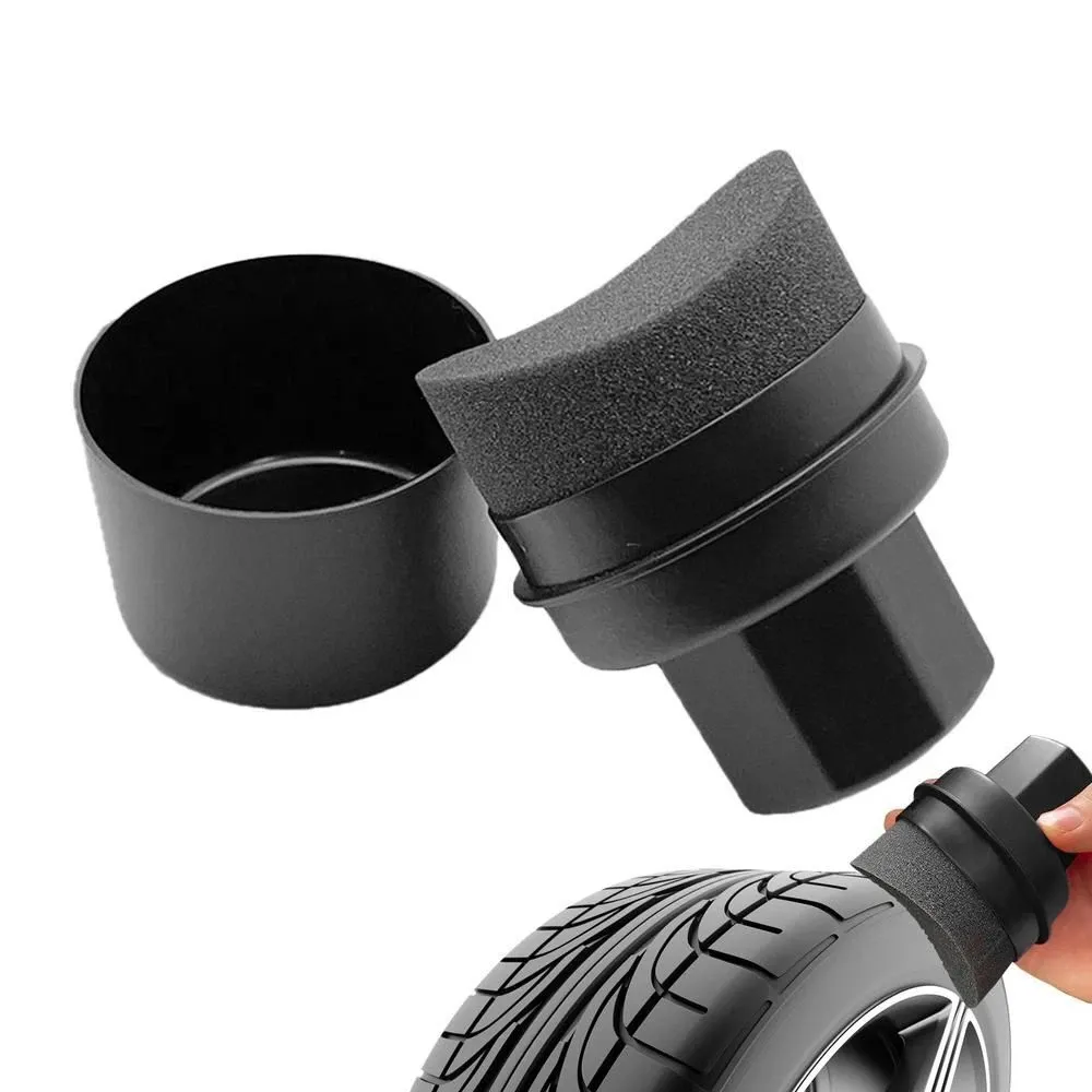 Car Tire Waxing Sponge Car Wax Applicator Pad with Lid Curved Shaped Easy Waxing