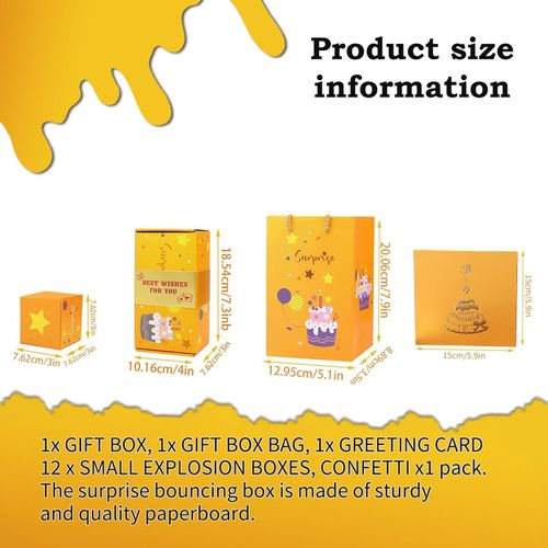 Dxiocli Pop Up Surprise Gift Box with 3D Birthday Card - Explosion Cash Gift Box for Women, Men, Girls, Boys